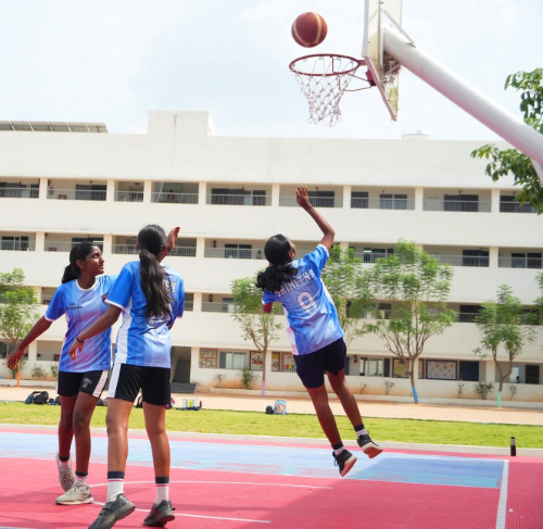 Attractive basketball court